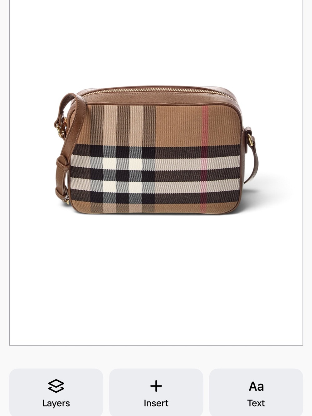 NWT Burberry Checked Brown Crossbody Bag with Adjustable Strap